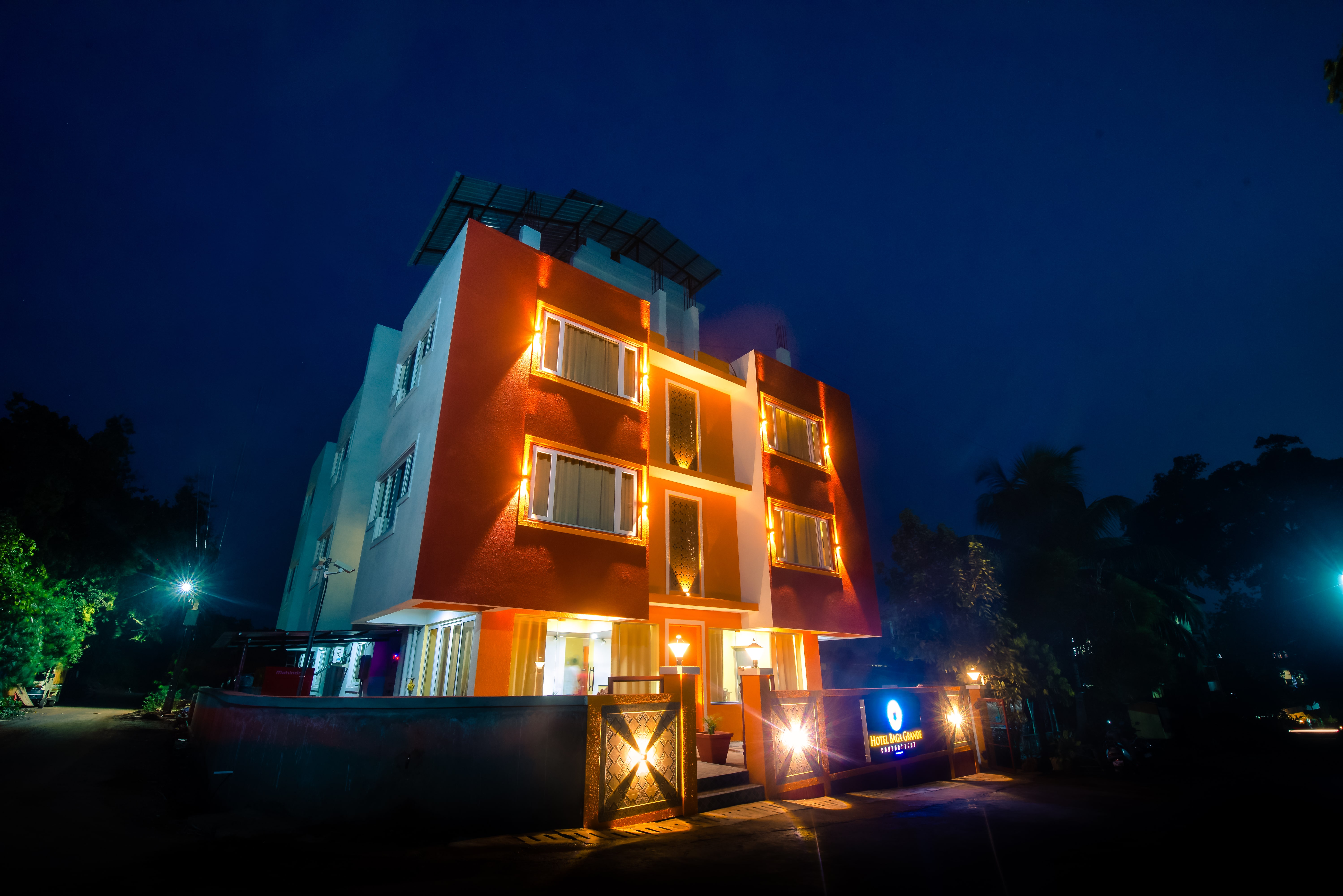 Hotel Baga Grande lit up at night